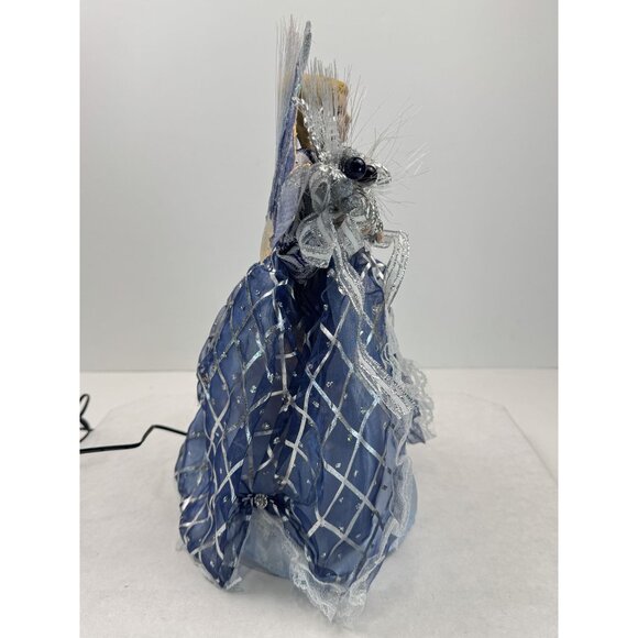 Fiber Optic Light-Up Angel Tree Topper Porcelain Blue Color-changing Christmas - Picture 7 of 16